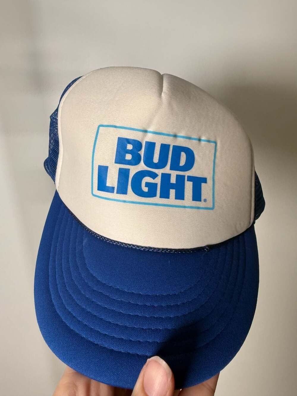 Bud Light Trucker Hat Foam Front Snapback Blue White